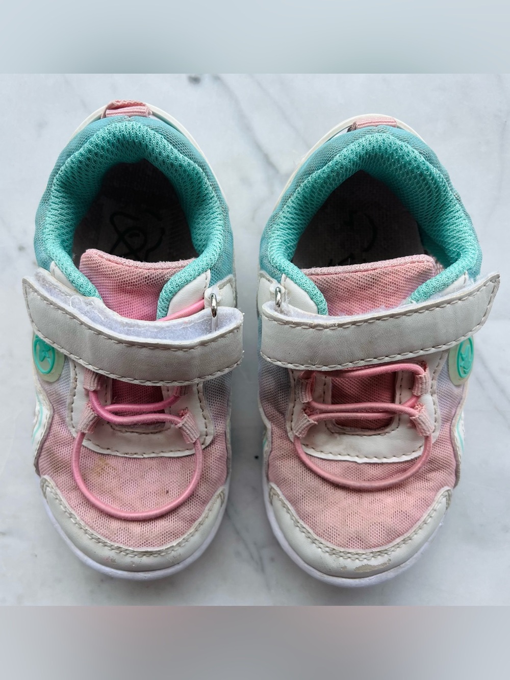 Toddler Lightweight Mesh Sneakers Pink and Teal Size 7